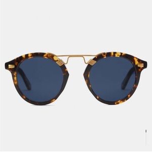 KREWE STL II Bengal Polarized Tortoise Shell Sunglasses with Blue Lenses